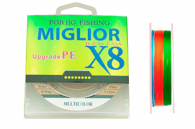Miglior плетёный шнур х8 150м многоцветный