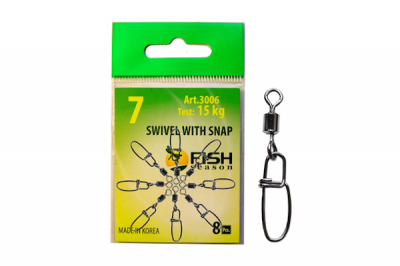 Сезон Рыбалки (Fish Season) Вертлюжки с застёжкой Swiwel With Snap Insurance 3006