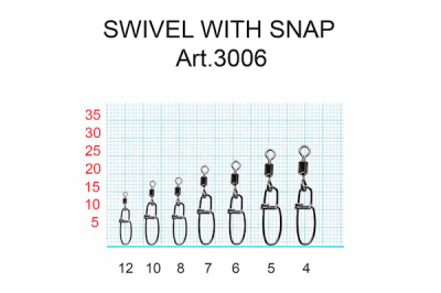 Сезон Рыбалки (Fish Season) Вертлюжки с застёжкой Swiwel With Snap Insurance 3006