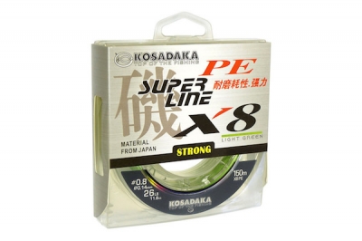 Kosadaka SUPER PE X8 Fluo Green 150 м