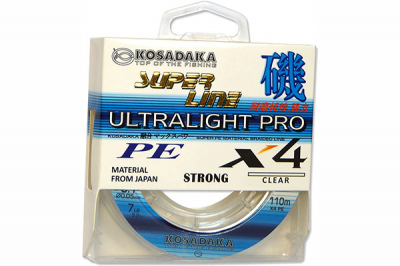 Kosadaka Super Line PE X4 Ultralight Pro 110m Clear
